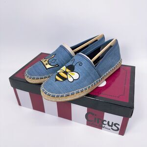 Circus By Sam Edelman Leni 6 Queen Bee Denim Embroidered Crown Espadrilles 36 6M
